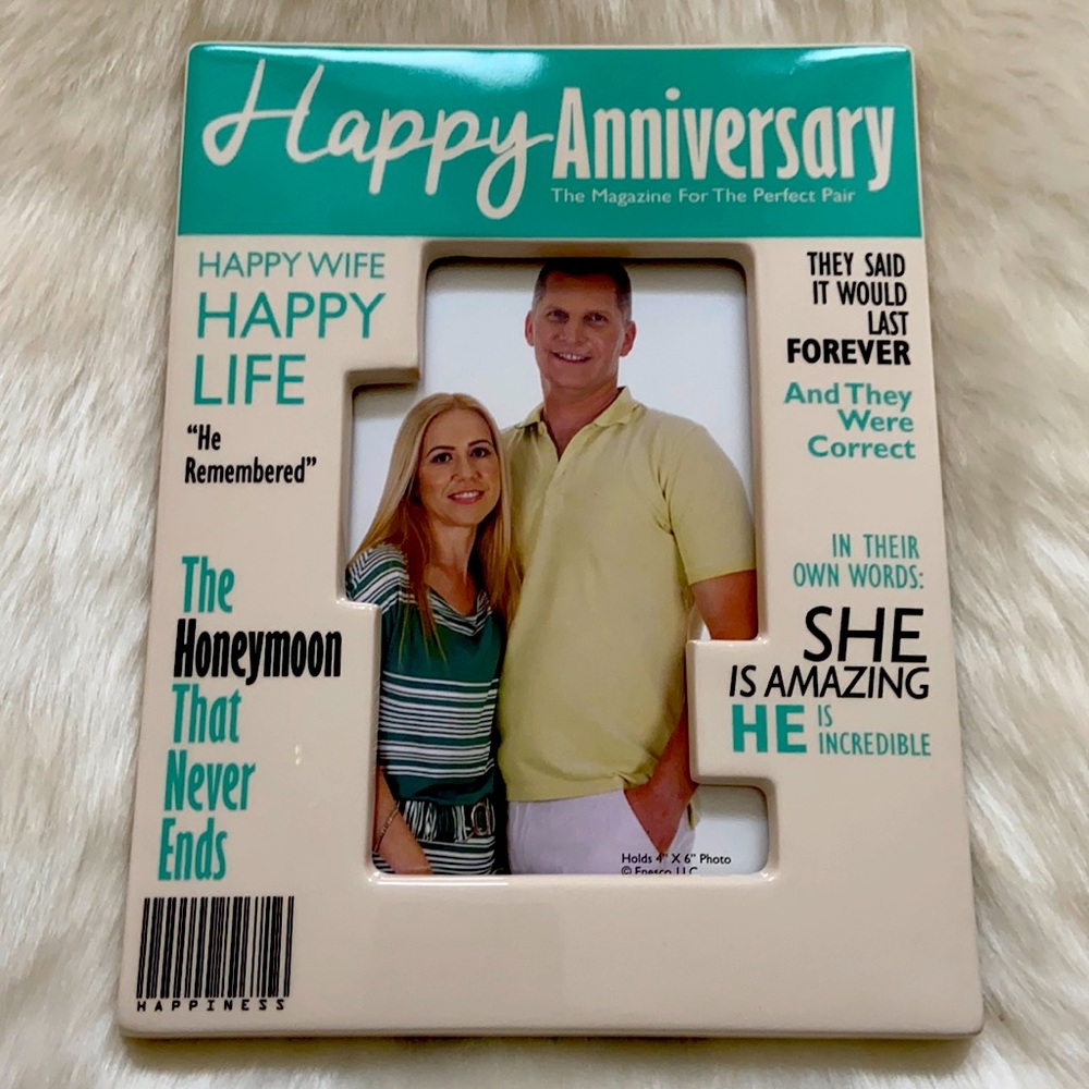 Happy Anniversary Magazine Style Frame (holds 4x6)